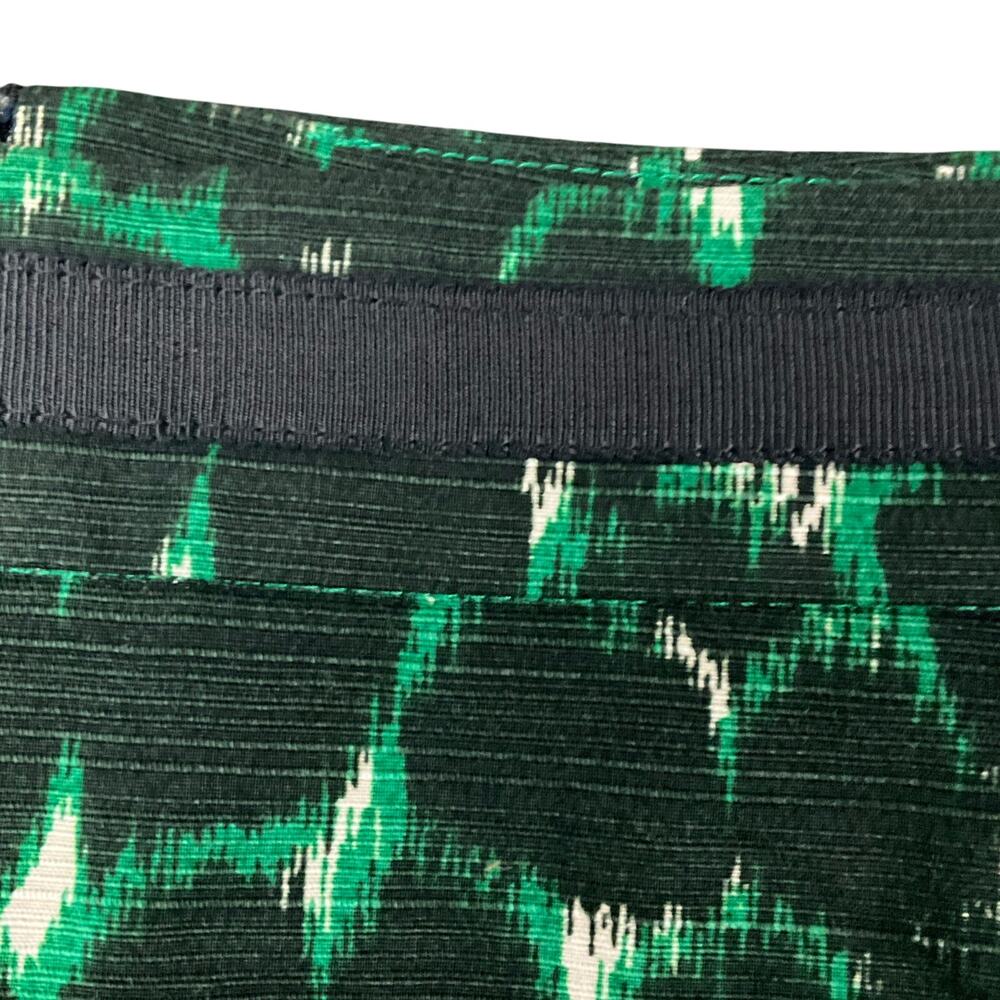 BODEN Modern Pencil Skirt Animal Print Black Kelly Green Knee Skirt sz 10L Tall - Picture 4 of 13